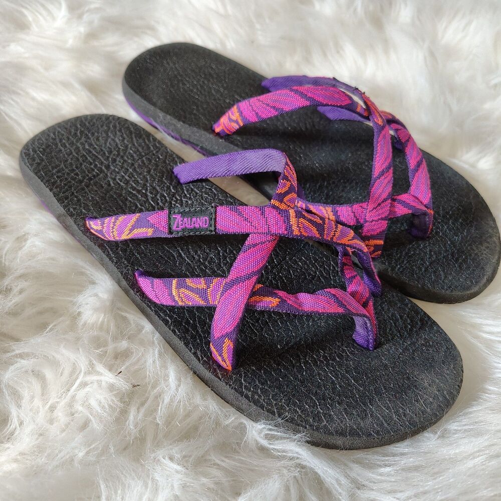 VTG Zealand Olowhau Purple Pink Flip Flop Sandal Wmns 8-8.5